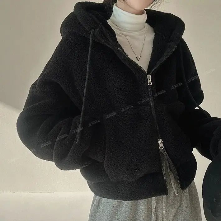 Women’s Winter Hooded Lambswool Jacket