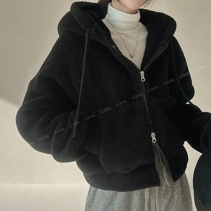 Women’s Winter Hooded Lambswool Jacket