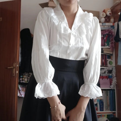 Women Blouse Female Shirt Summer Womens Blouses Spring Maxi Blusas Casual Elegant Vintage Long Sleeve Cotton Oversize Loose