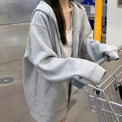 Women’s Retro Oversized Zip-Up Hoodie