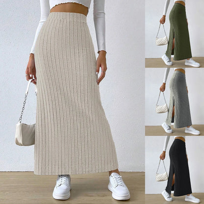 Women’s High-Waist Knitted Bodycon Midi Skirt