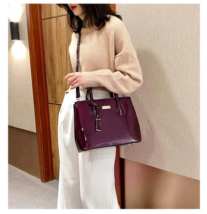 Women’s Patent Leather Shoulder Tote