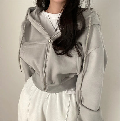 Women’s Retro Oversized Zip-Up Hoodie