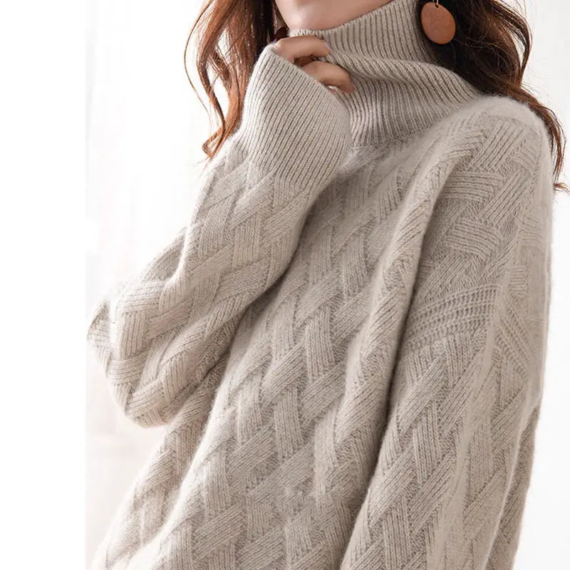Women’s Oversize Cashmere Sweater – Long Sleeve
