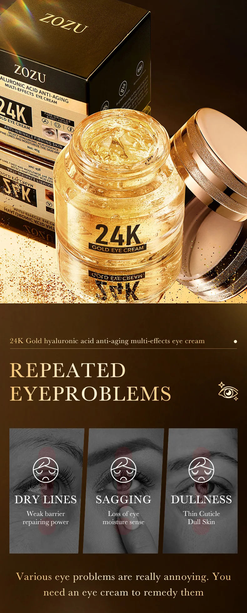 24K Gold Hyaluronic Eye Cream