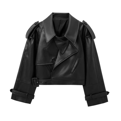 Women’s Faux Leather Bomber