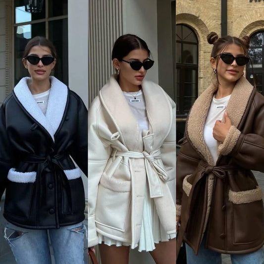 Women’s Furry Leather Jacket