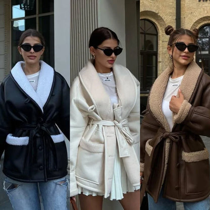 Women’s Furry Leather Jacket