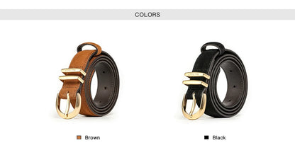 Women’s Leather Gold Buckle Belt