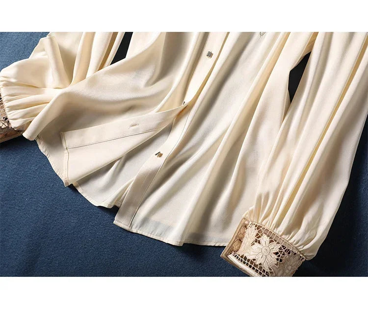 New arrived blouses for women Fashion elegan embroidery ladies shirts Button-Down Tops