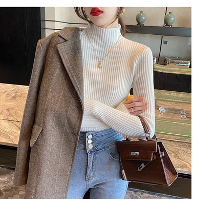Sweater Women Autumn Winter Long Sleeve Knitted Women Sweater Pullover Slim Knit Sweater Women Tops Blusas Mujer De Moda J996