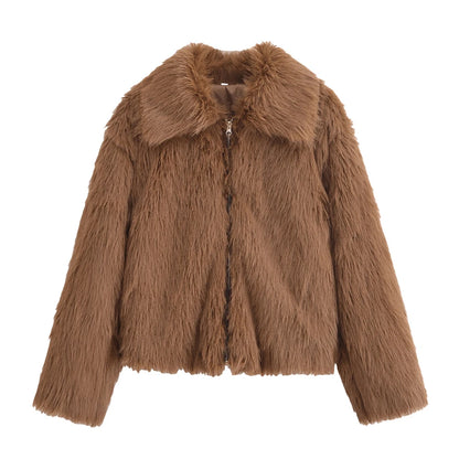 Women’s Plush Lapel Jacket