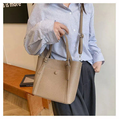 Women’s Designer Leather Handbag – Gold Accent