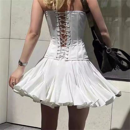 Women’s High-Waist Ruffle Mini Skirt