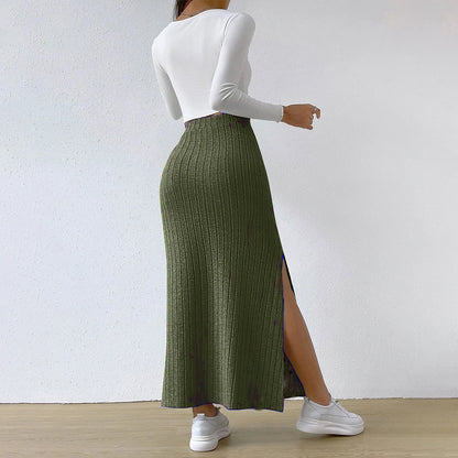 Women’s High-Waist Knitted Bodycon Midi Skirt